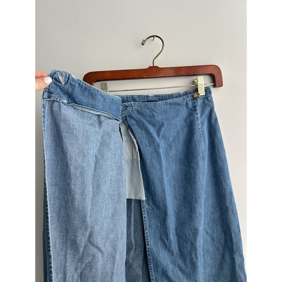 Vintage GAP Maxi Long Wrap Overlap Blue Denim Jean Skirt Women’s Size 1 - Picture 4 of 11